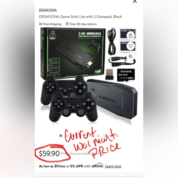 Game Lite Other - Game Stick Lite 4K Console with 2 Black Controllers